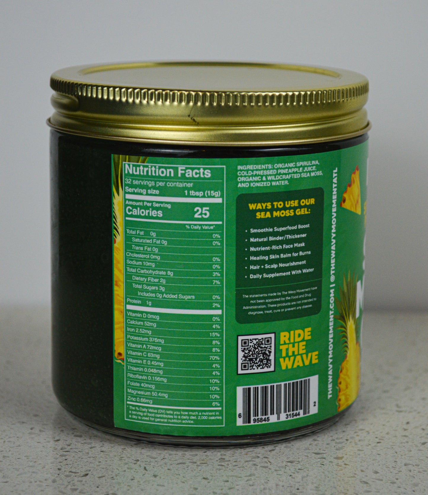 Organic Spirulina & Pineapple Sea Moss Gel Infusion