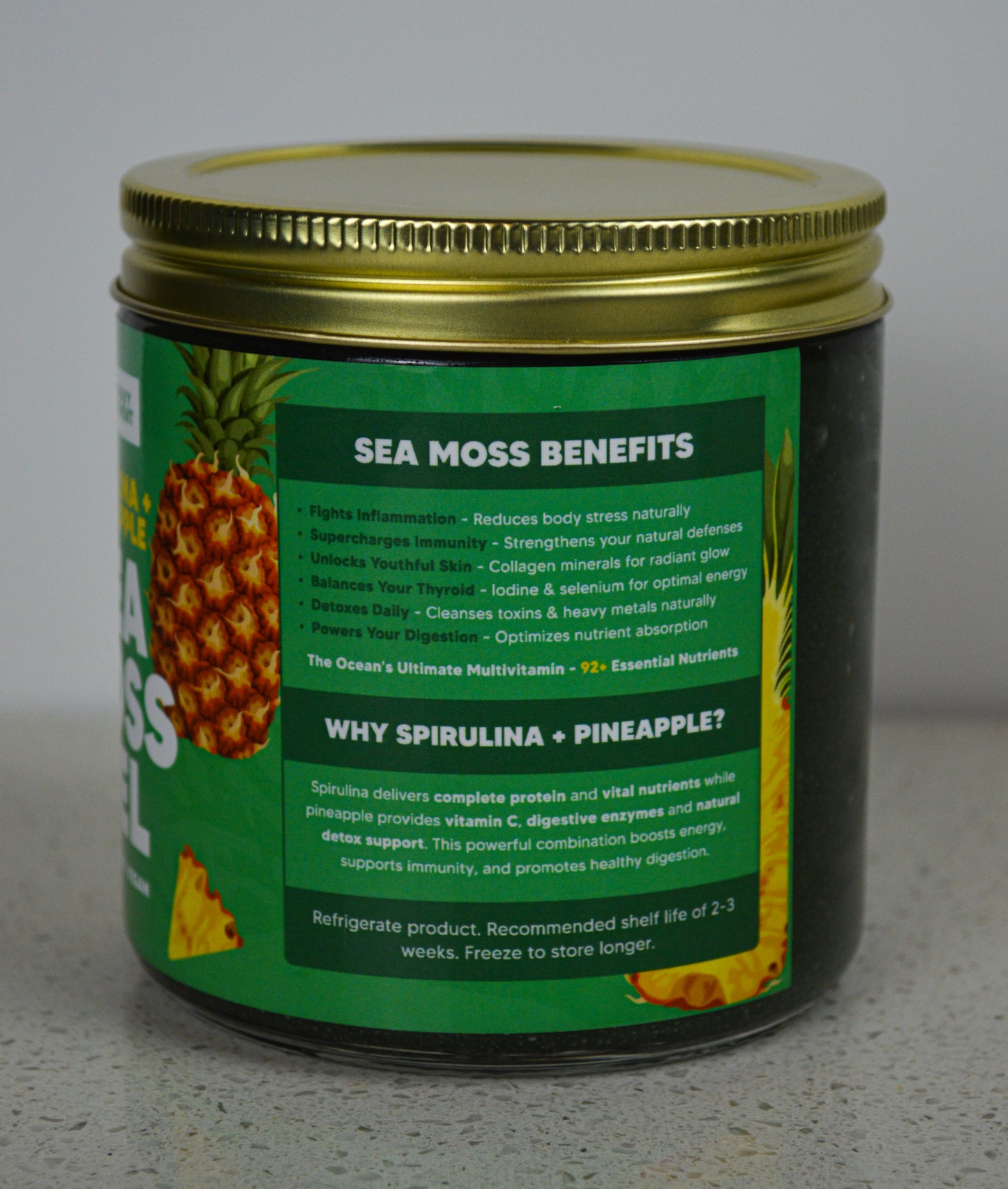 Organic Spirulina & Pineapple Sea Moss Gel Infusion